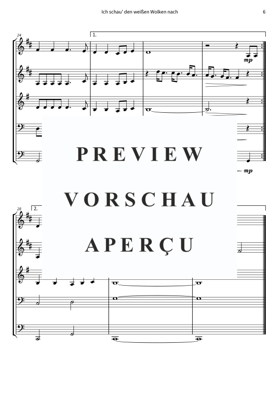 Produktgalerie: Seite 8 von 11 Ich schau´ den weißen Wolken nach, Nana Mouskouri, (Blechbläserquintett)