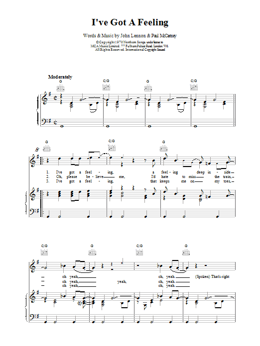 Product gallery: Page 1 of 1 I've Got A Feeling, The Beatles