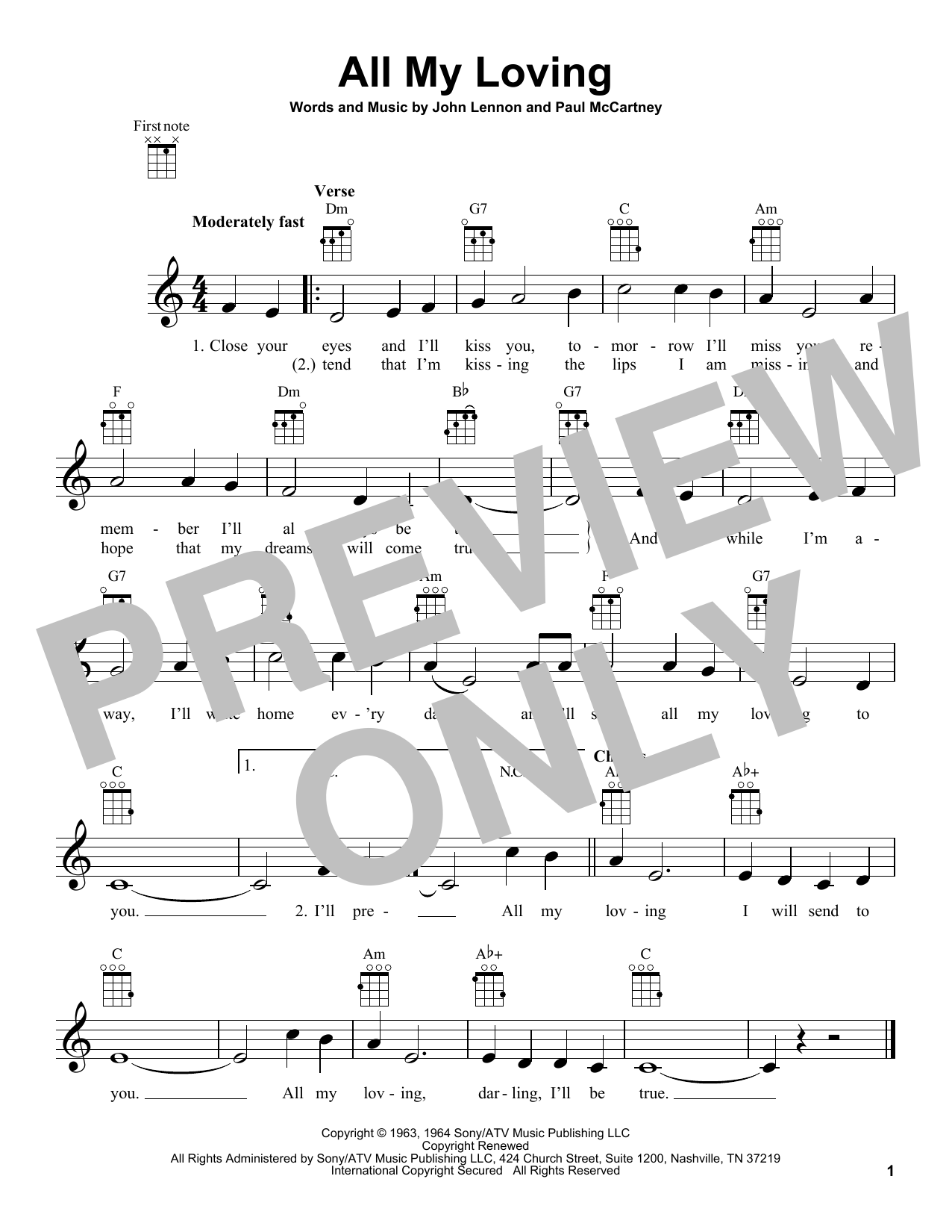 Product gallery: Page 1 of 1 All My Loving, The Beatles