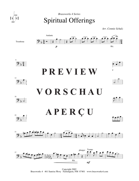Produktgalerie: Seite 8 von 13 Spiritual Offerings, , (2xTrompete in B/C, Horn in F, Posaune)