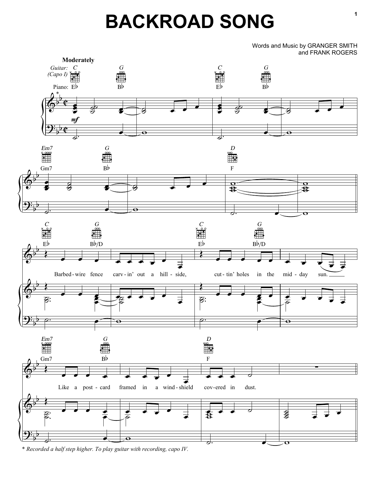 Produktbild zu: Backroad Song