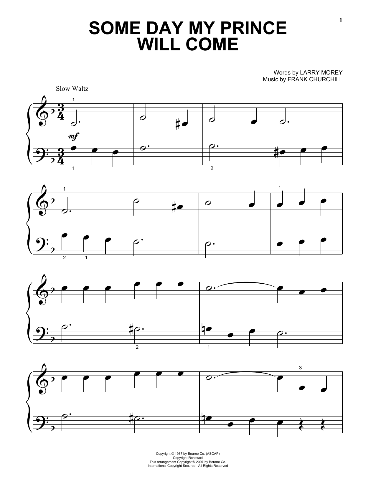 Produktgalerie: Seite 1 von 1 Some Day My Prince Will Come (from Snow White And The Seven Dwarfs), Adriana Caselotti, Klavier