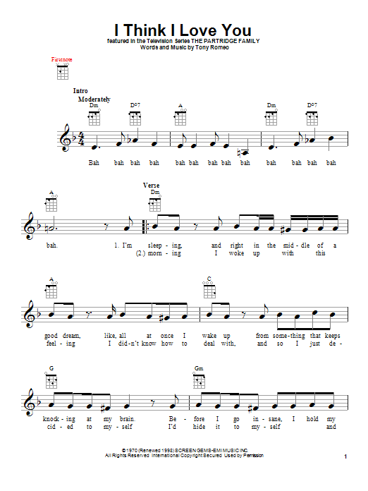 Product gallery: Page 1 of 1 I Think I Love You, The Partridge Family