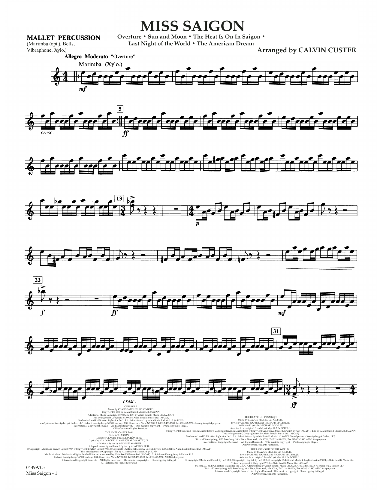 Produktgalerie: Seite 1 von 1 Miss Saigon (arr. Calvin Custer) - Mallet Percussion, 