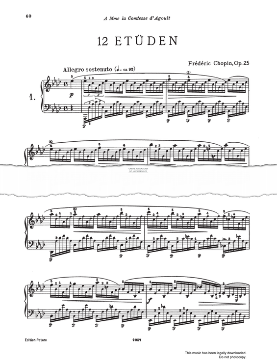 Produktgalerie: Seite 1 von 1 Etüde Op.25 No.1, Frederic Chopin, Klavier