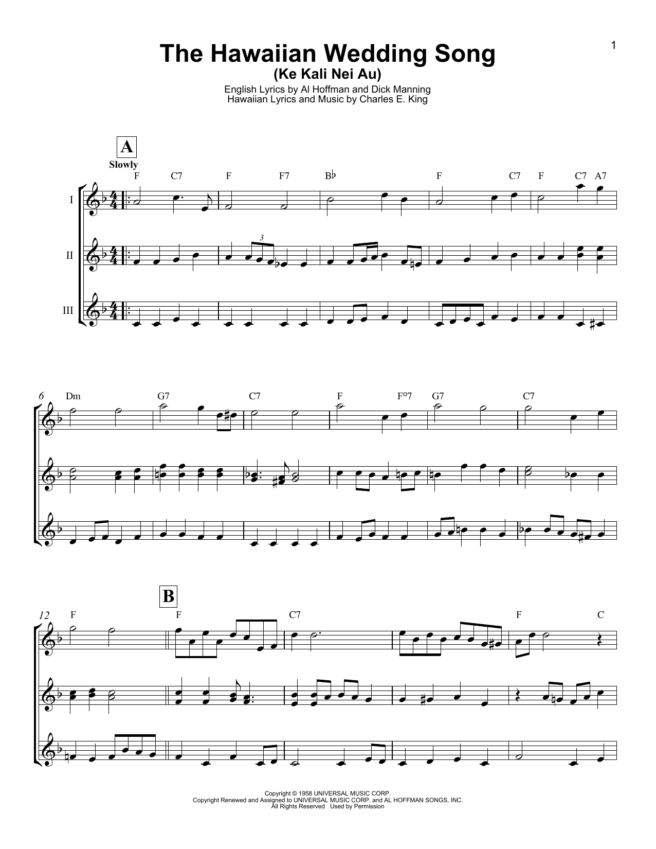 Product gallery: Page 1 of 1 The Hawaiian Wedding Song (Ke Kali Nei Au), Andy Williams