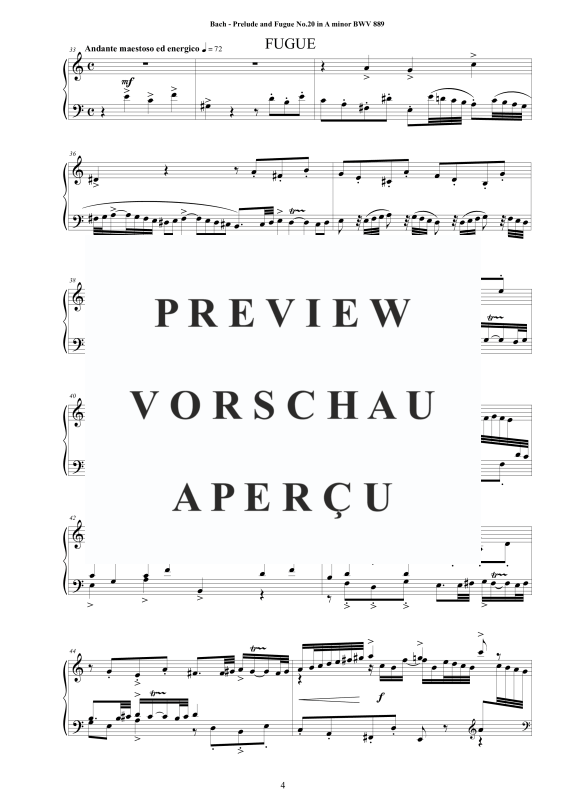 Product gallery: Page 5 of 7 Prelude and Fugue No. 20 in A minor BWV 889, , Solo Piano