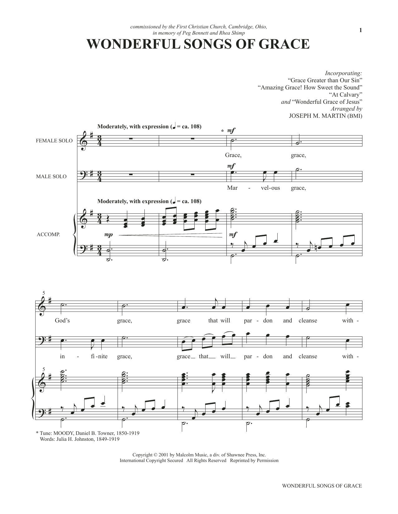 Produktgalerie: Seite 1 von 1 Wonderful Songs of Grace (from Voices Together: Duets for Sanctuary Singers), Joseph M. Martin, Gesang
