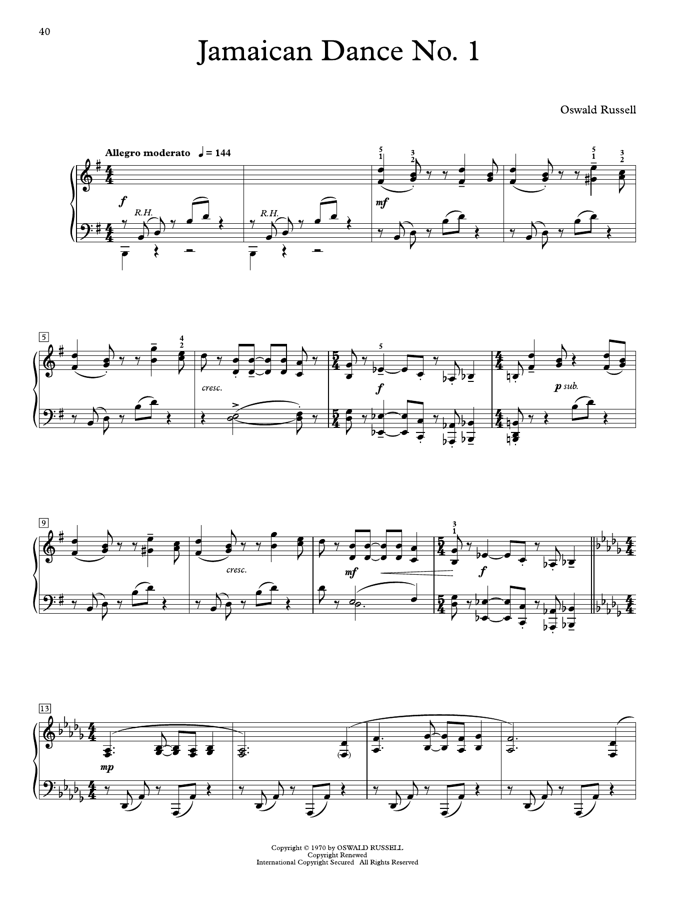 Produktgalerie: Seite 1 von 1 Jamaican Dance No. 1, Oswald Russell, Klavier