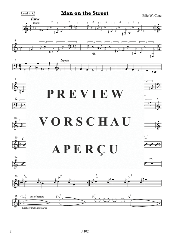 gallery: Man on the Street, , Melodiestimme in C/B/Es, Klavier und Kontrabass