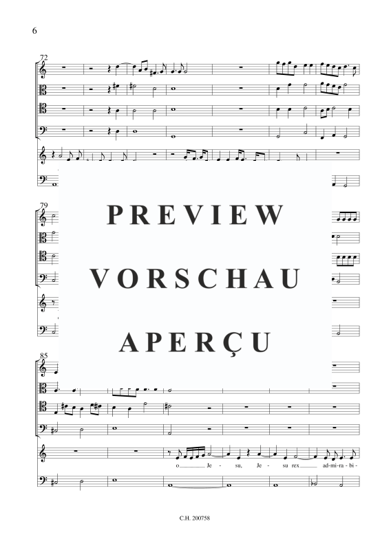 gallery: Jesu dulcis memoria, , (Gemischtes Ensemble Alt, 4 Violen und BC)