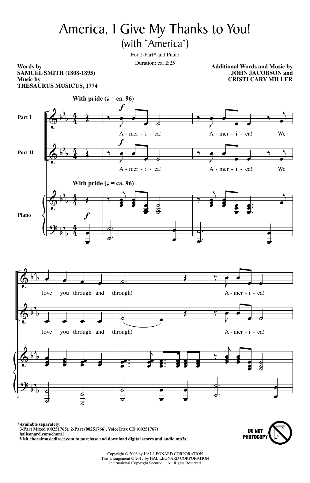 Produktgalerie: Seite 1 von 1 America, I Give My Thanks To You!, Cristi Cary Miller, Chor
