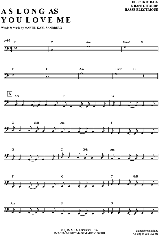 gallery: As long as you love me , Backstreet Boys, E-Bass