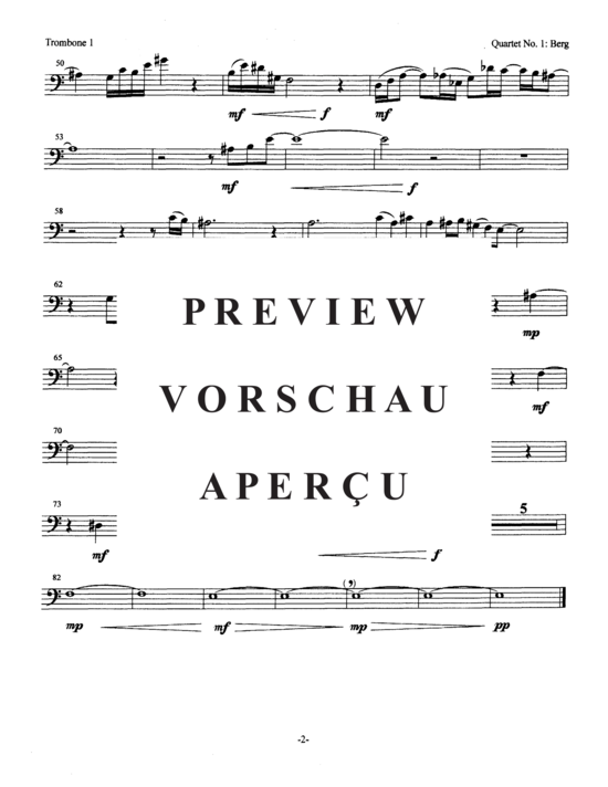 Product gallery: Page 14 of 20 Quartet No. 1: Berg , , (tuba quartet 2x trombone +2x tuba)