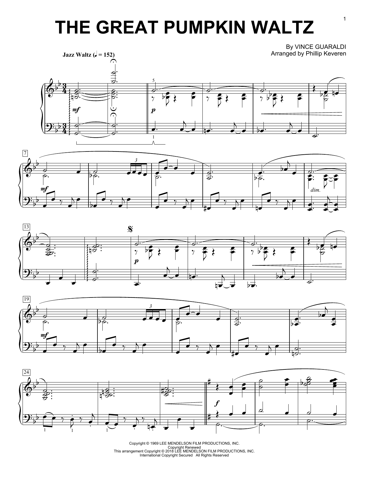 Product picture to: The Great Pumpkin Waltz (arr. Phillip Keveren)