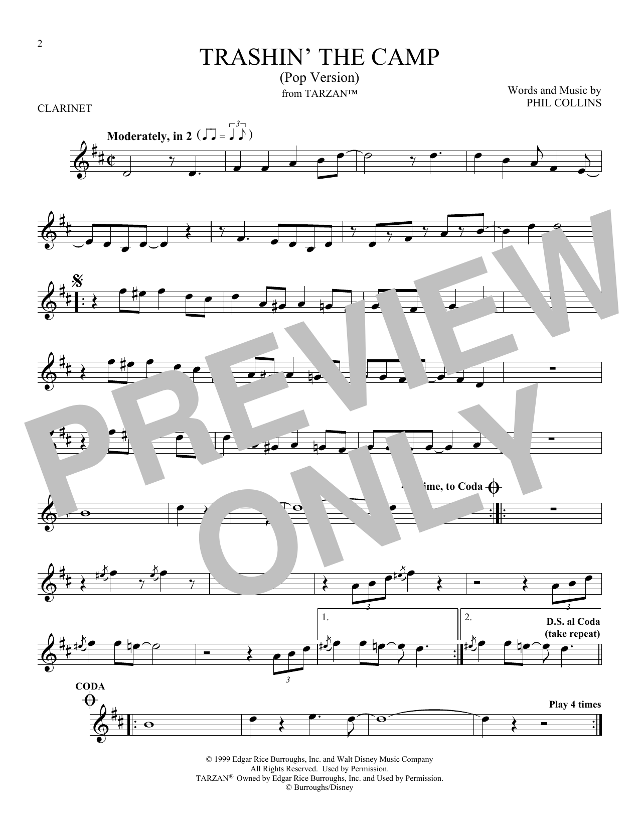 Product gallery: Page 1 of 1 Trashin' The Camp (Pop Version) (from Tarzan), Phil Collins