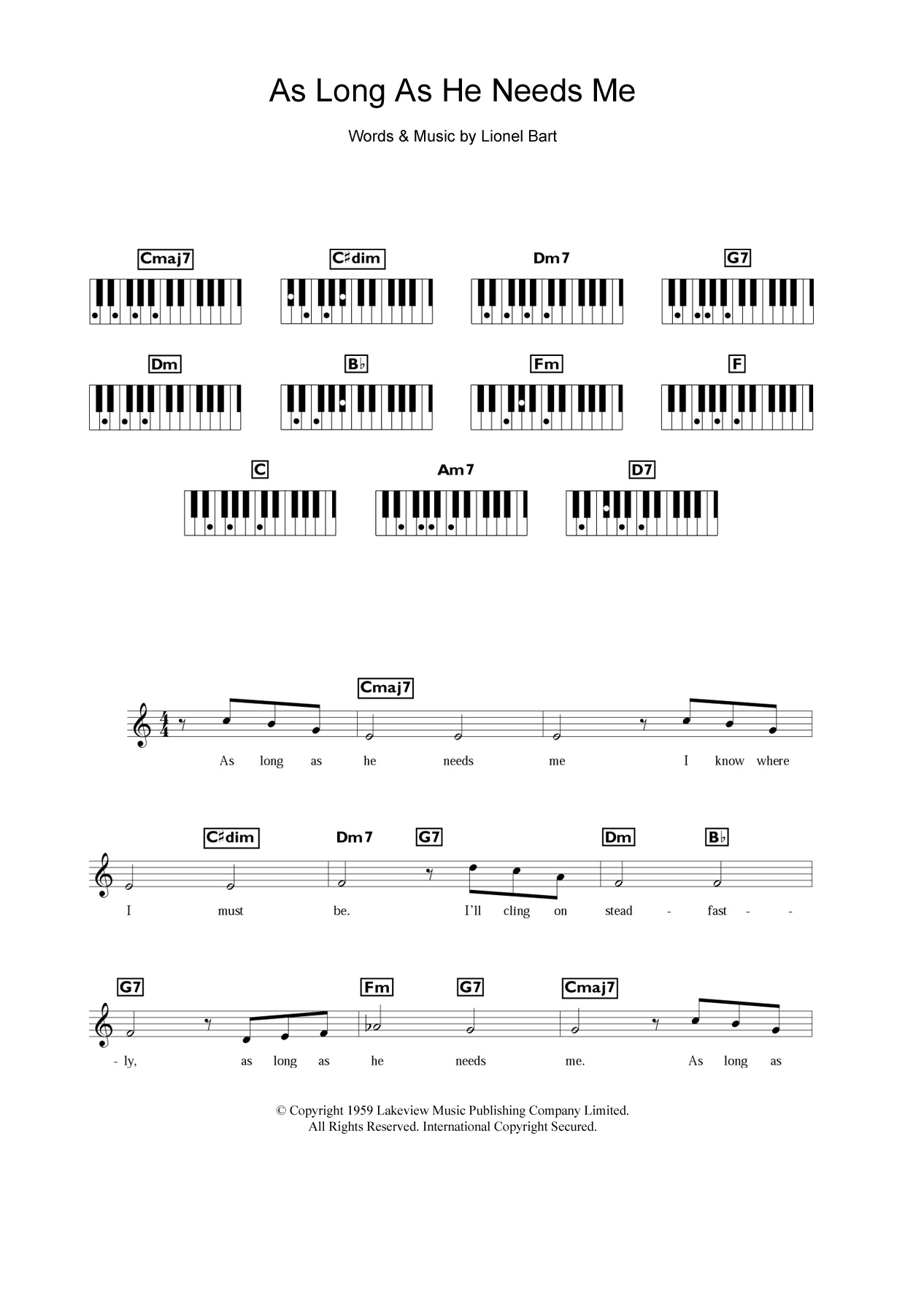 Produktbild zu: As Long As He Needs Me (from Oliver!)
