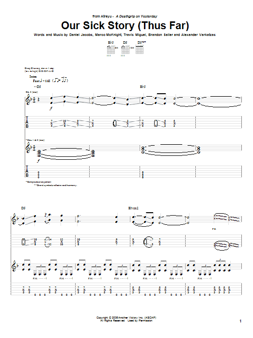 Produktgalerie: Seite 1 von 1 Our Sick Story (Thus Far), Atreyu, Gitarre