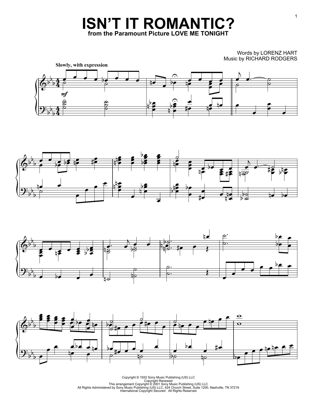 Product picture to: Isn't It Romantic? (arr. Al Lerner)