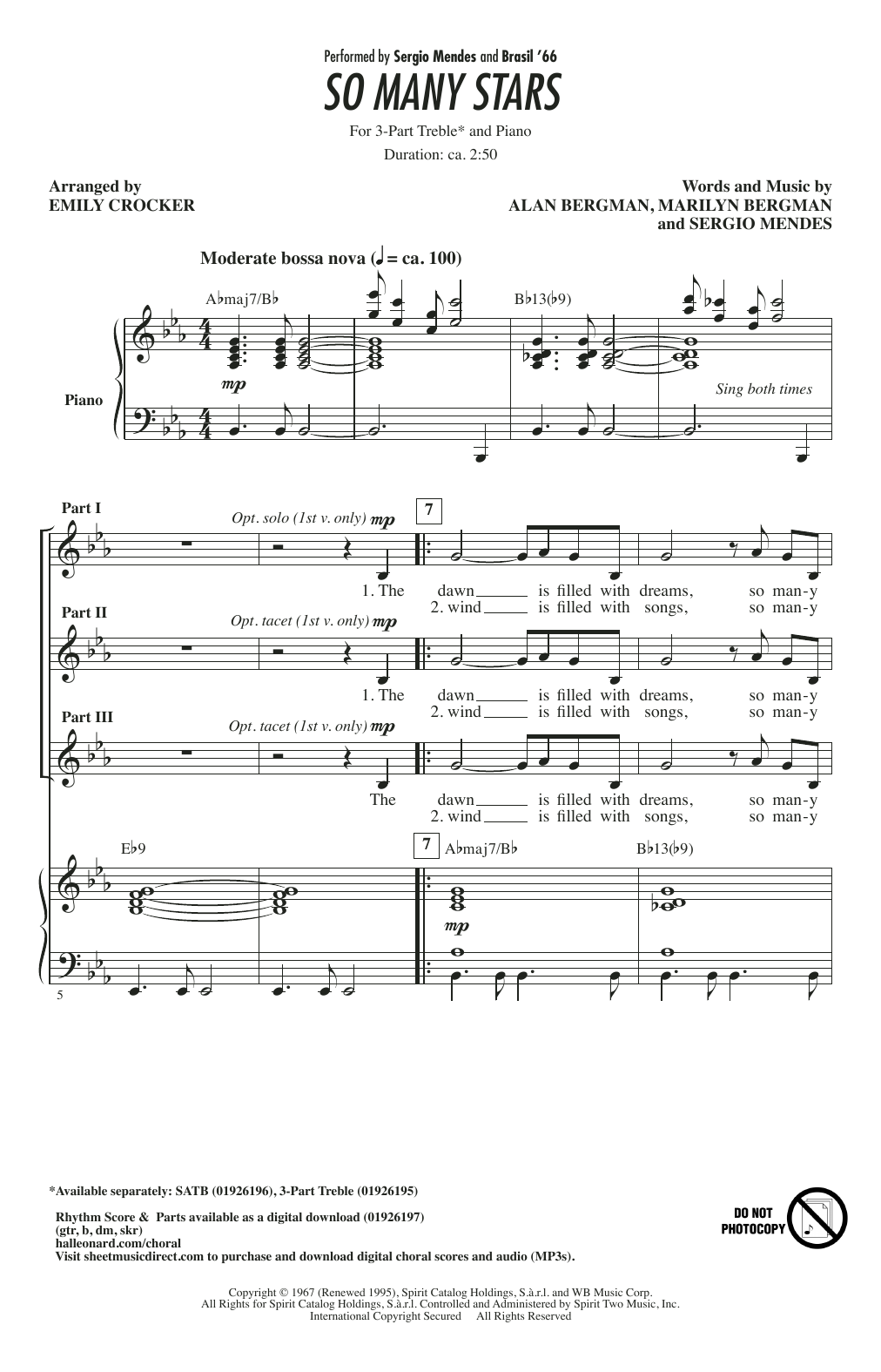 Produktgalerie: Seite 1 von 1 So Many Stars (arr. Emily Crocker), Sergio Mendes & Brasil '66, Chor