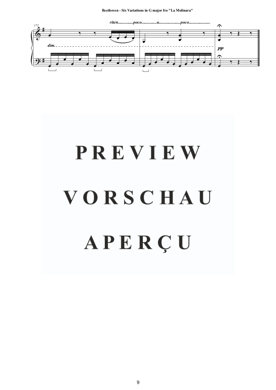 Produktgalerie: Seite 10 von 10 Six Variations in G major WoO 70 for Piano - From La Molinara, , Klavier Solo