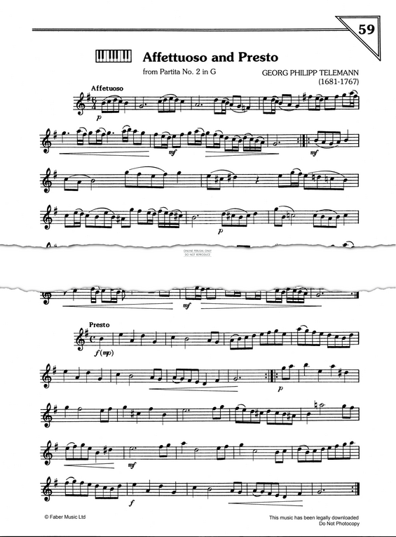 Produktgalerie: Seite 1 von 1 Affettuoso And Presto, Georg Philipp Telemann, Oboe