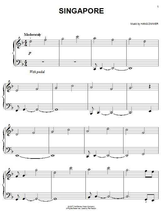Produktbild zu: Singapore (from Pirates Of The Caribbean: At World's End)
