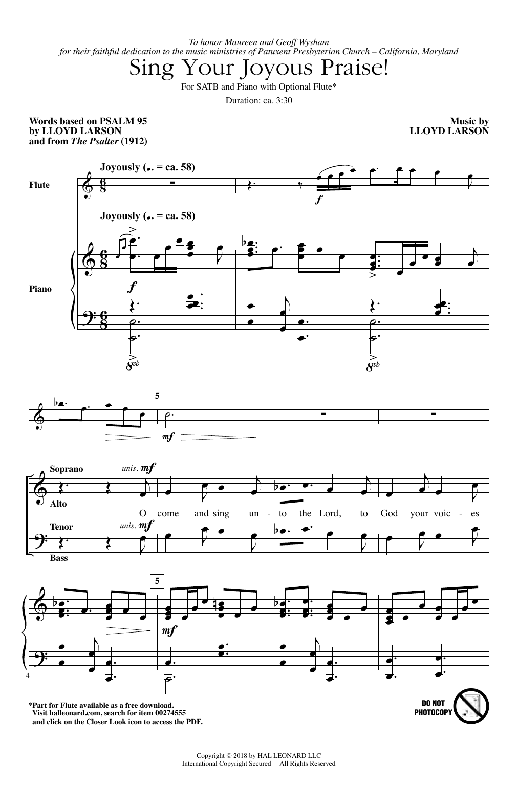 Produktbild zu: Sing Your Joyous Praise!