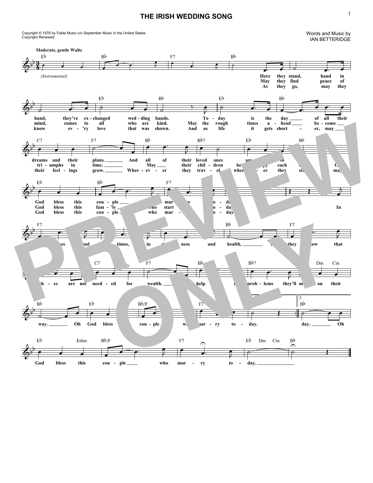 Product picture to: The Irish Wedding Song