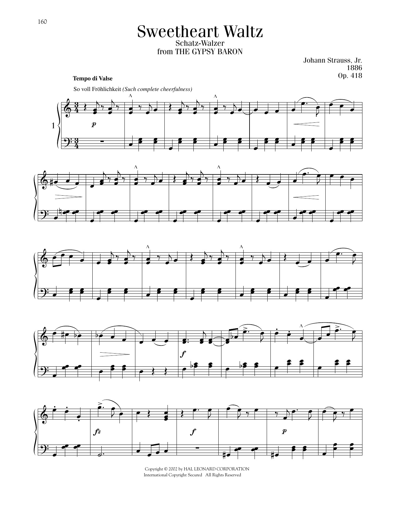 Product picture to: Sweetheart Waltz, Op. 418