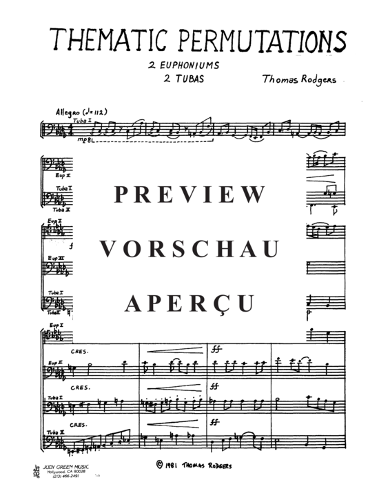 Product gallery: Page 3 of 21 Thematic Permutations , , (Tuba Quartett EETT)