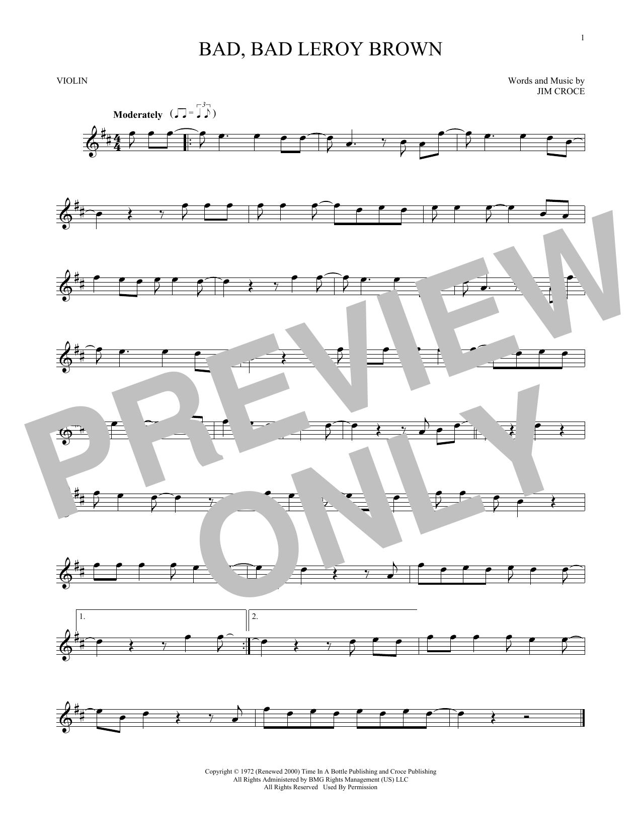 Produktgalerie: Seite 1 von 1 Bad, Bad Leroy Brown, Jim Croce, Violine
