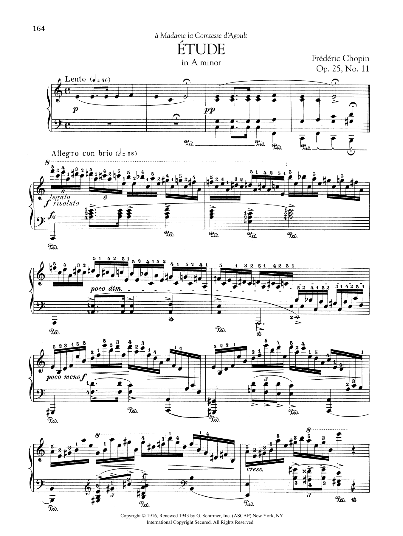 Product gallery: Page 1 of 1 Etude in A minor, Op. 25, No. 11, Frédéric Chopin