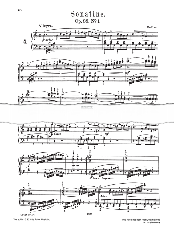 Produktgalerie: Seite 1 von 1 Sonatina in C major Op. 88 No. 1, Friedrich Kuhlau, Klavier