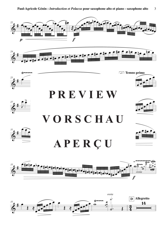 Product gallery: Page 17 of 19 Introduction et Polacca Opus 15, no. 2 , , (alto/baritone saxophone + piano)