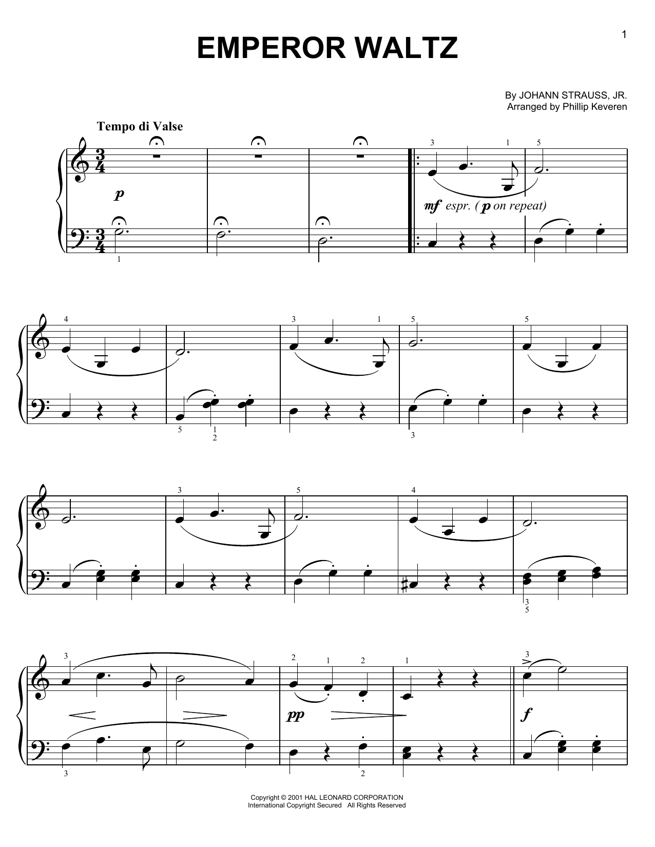 Product picture to: Emperor Waltz (arr. Phillip Keveren)