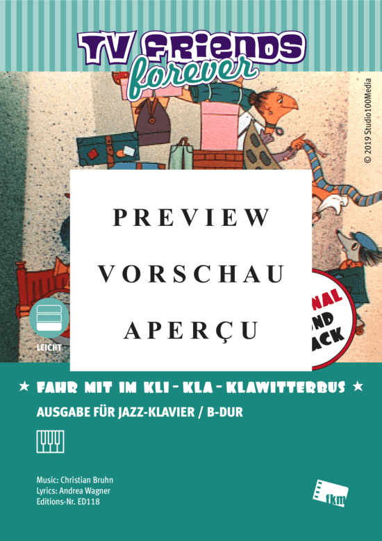 gallery: Fahr mit im Kli-Kla-Klawitterbus - Arrangiert für Jazzklavier , , (Klavier Solo)