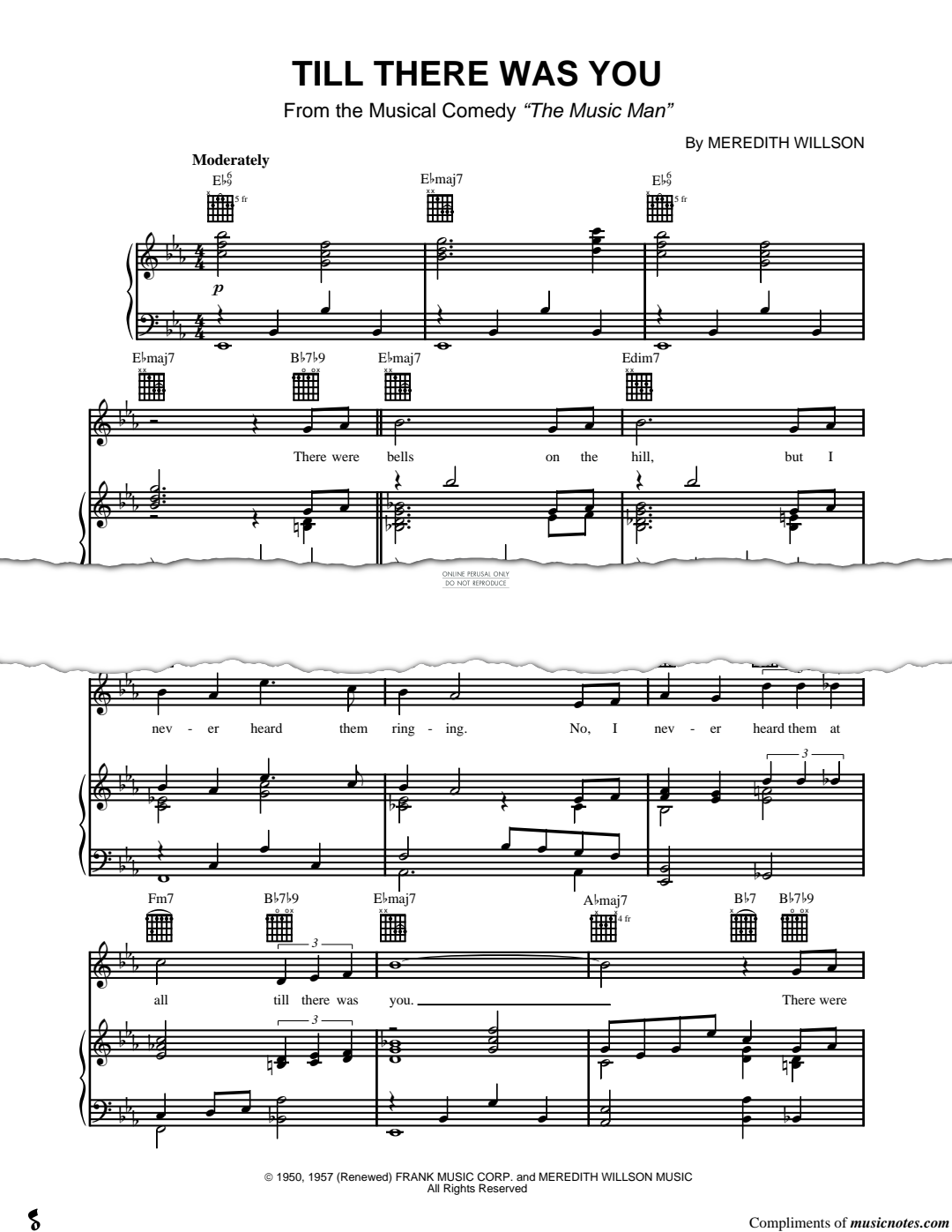 Produktgalerie: Seite 1 von 1 Till There Was You, Meredith Willson, Gesang, Gitarre, Klavier