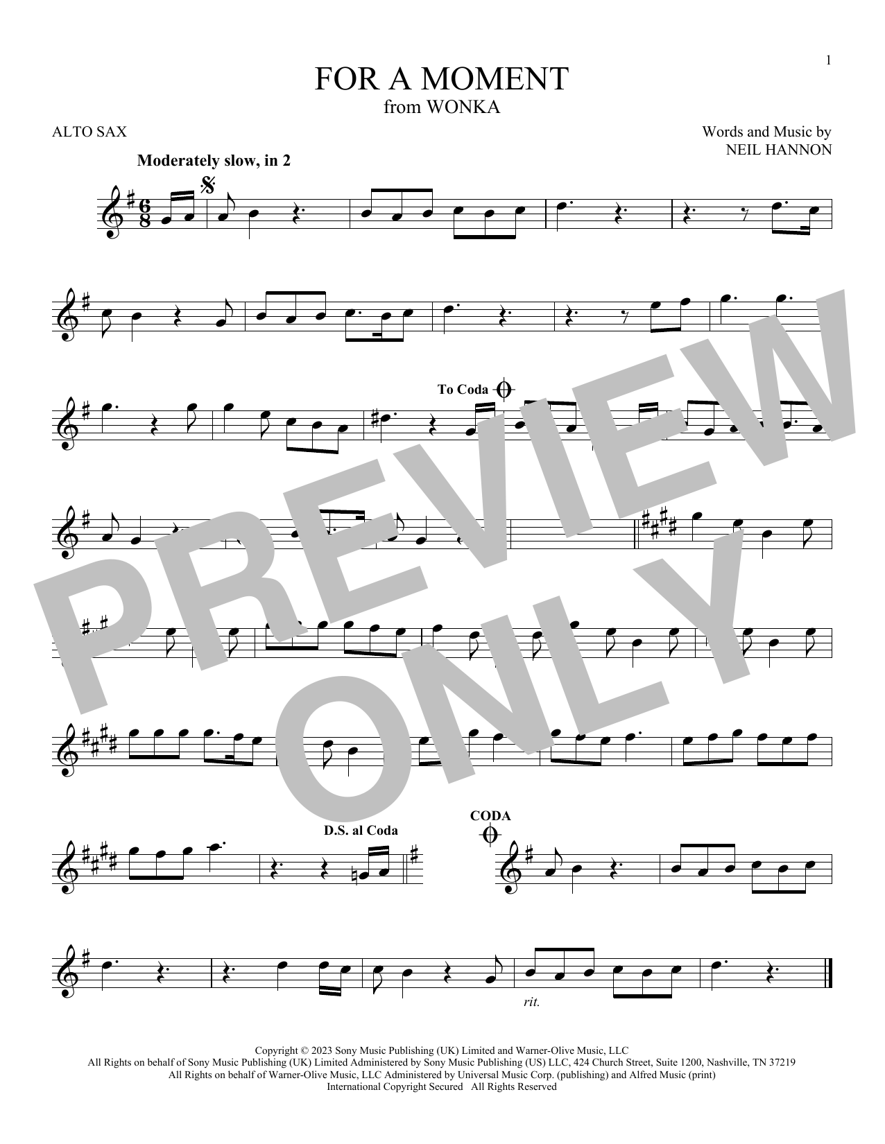 Product gallery: Page 1 of 1 For A Moment (from Wonka), Neil Hannon