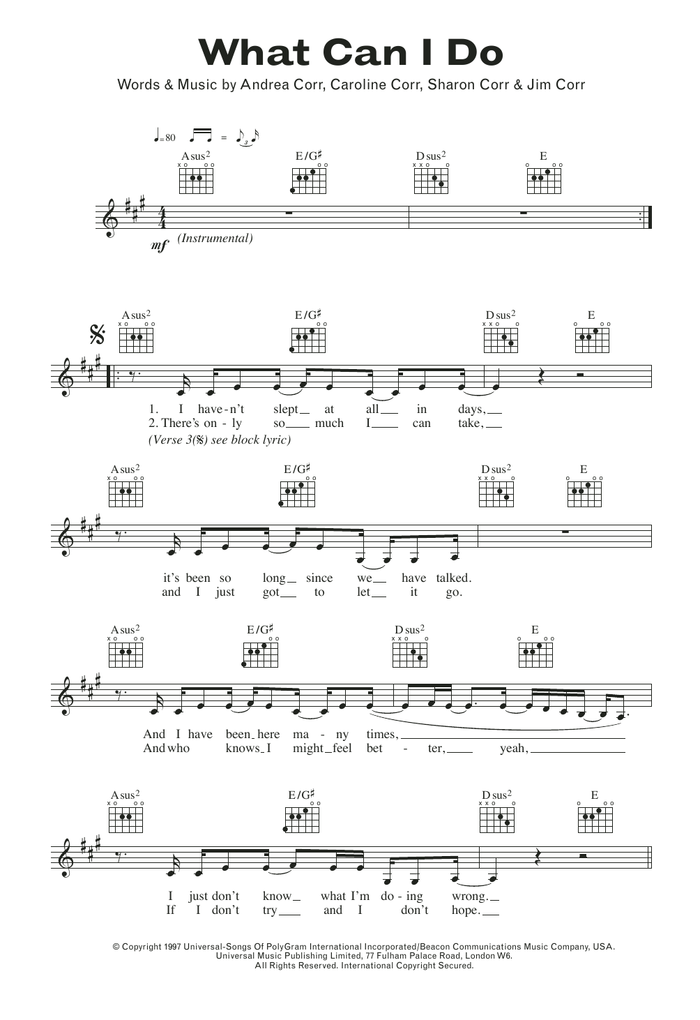 Produktgalerie: Seite 1 von 1 What Can I Do, The Corrs, Melodieinstrument
