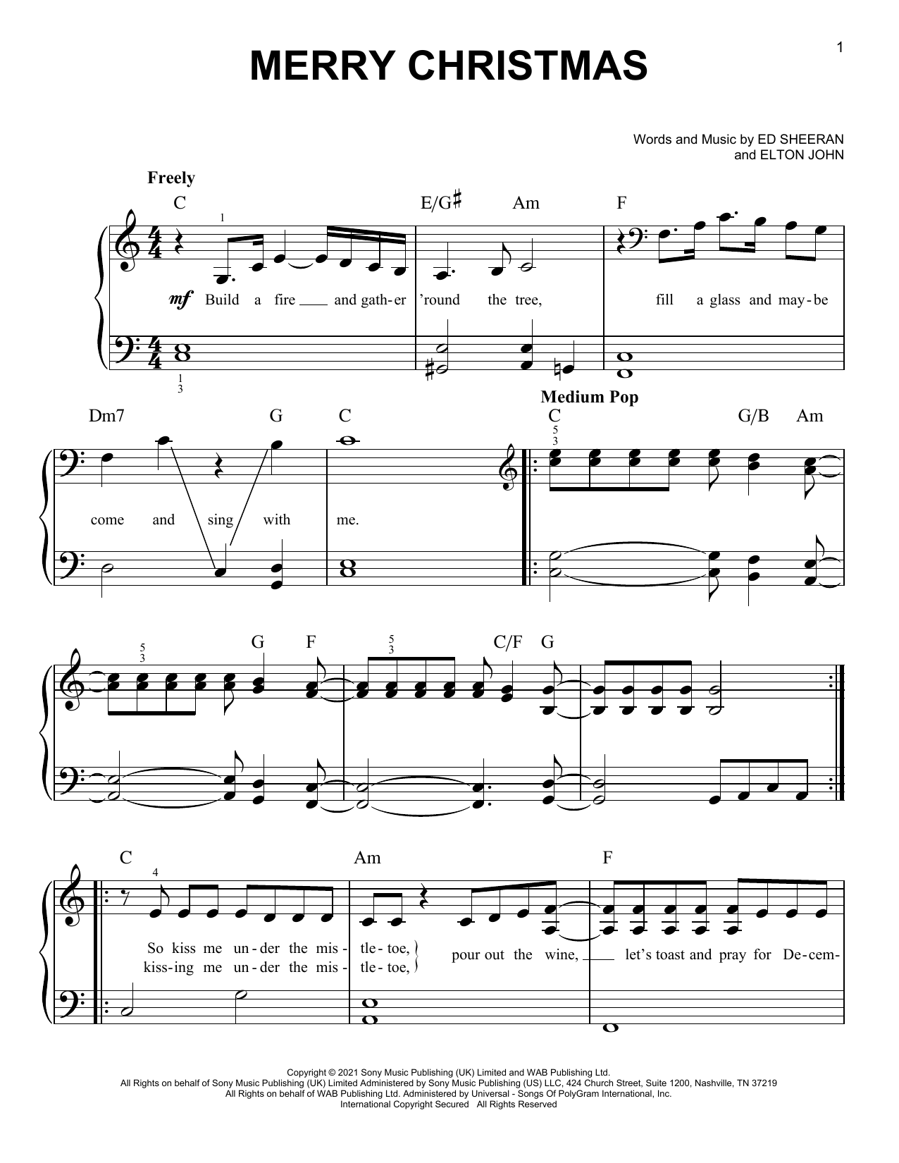 Produktgalerie: Seite 1 von 1 Merry Christmas, Ed Sheeran & Elton John, Klavier