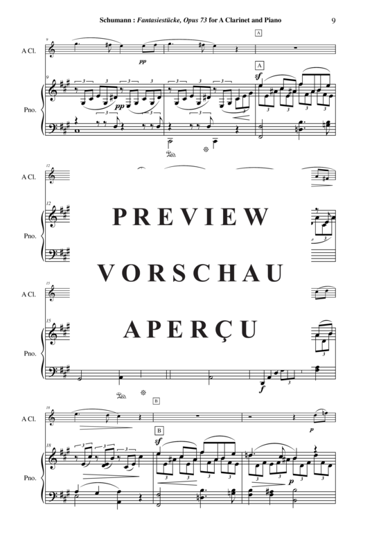 Product gallery: Page 10 of 28 Fantasiestücke, Opus 73 , , (clarinet in A + piano)