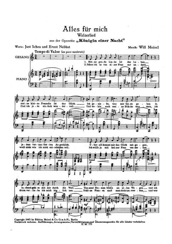 Produktbild zu: Alles für michKonzert-und Tanzwalzer