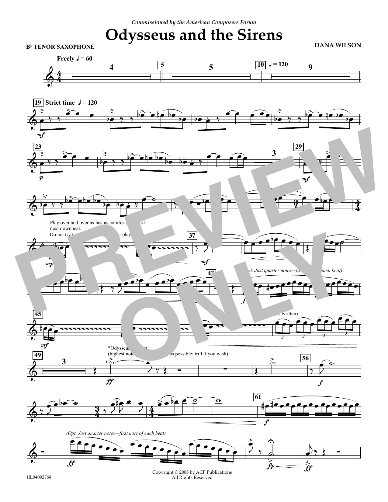 Produktbild zu: Odysseus and the Sirens - Bb Tenor Saxophone