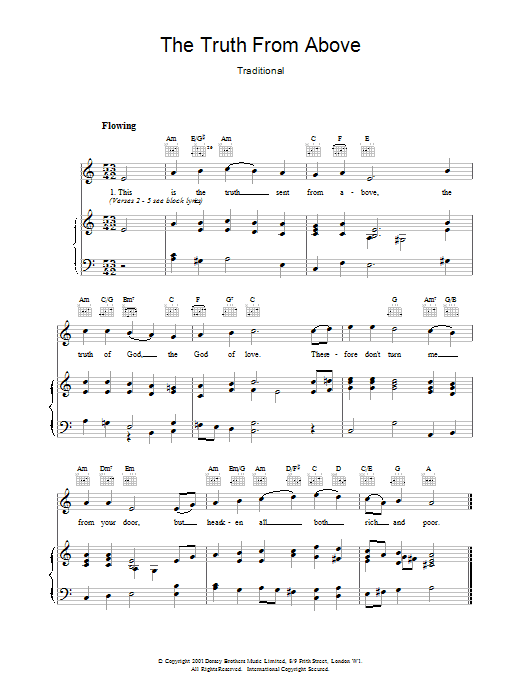 Produktgalerie: Seite 1 von 1 The Truth From Above, Traditional, Gesang, Gitarre, Klavier