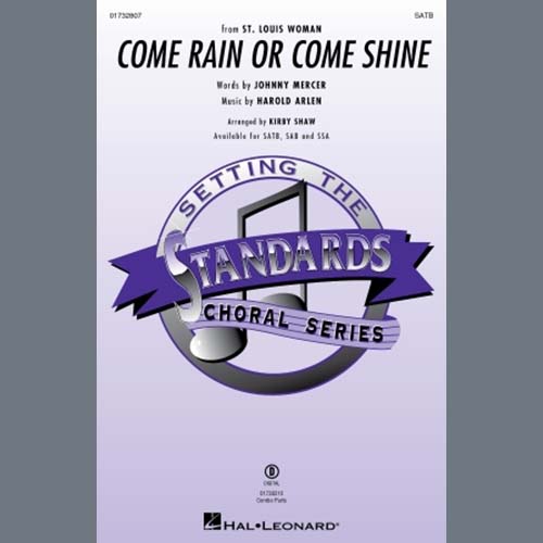 Product picture to: Come Rain Or Come Shine (arr. Kirby Shaw)