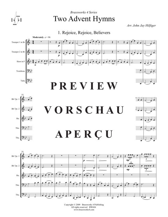 Produktgalerie: Seite 2 von 16 2 Advent Hymns , , (Blechbläserquintett)