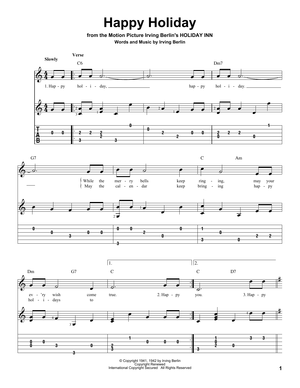 Product gallery: Page 1 of 1 Happy Holiday, Irving Berlin