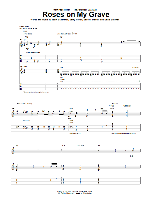 Produktgalerie: Seite 1 von 1 Roses On My Grave, Papa Roach, Gitarre