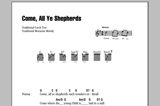 Produktgalerie: Seite 1 von 1 Come, All Ye Shepherds, Traditional, Gitarre
